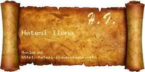 Hetesi Ilona névjegykártya